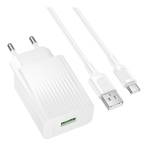 Купить Сетевое Зарядное Устройство Borofone BAS72A 1USB QC3.0 18W+USB to Type-C, 4