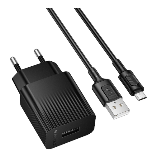 Купить Сетевое Зарядное Устройство Borofone BAS71A 1USB 2.1A+USB to Micro, 5