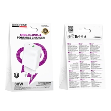 Купить Сетевое Зарядное Устройство Borofone BAS76A 1USB-C/1USB PD/QC 30W