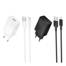 Купить Сетевое Зарядное Устройство Borofone BAS72A 1USB QC3.0 18W+USB to Micro Купить Сетевое Зарядное Устройство Borofone BAS72A 1USB QC3.0 18W+USB to Micro