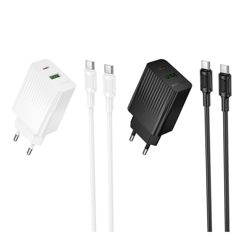 Купить Сетевое Зарядное Устройство Borofone BAS76A 1USB-C/1USB PD/QC 30W+Type-C to Type-C