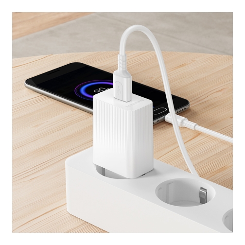 Купити Мережевий Зарядний Пристрій Borofone BAS72A 1USB QC3.0 18W+USB to Micro, 9
