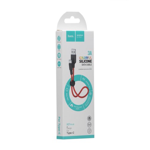 Купити Кабель USB Hoco X21 Plus Silicone Type-C 0.25m, 3