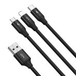 Купити Кабель Baseus Rapid 3-in-1 USB to Micro / Lightning / Type-C 3.5A 1.2m CAJS0000, 5