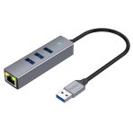 Купити Хаб USB Hoco HB34 Easy link Gigabit Ethernet adapter(USB to USB3.0*3+RJ45), 2
