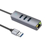 Купити Хаб USB Hoco HB34 Easy link Gigabit Ethernet adapter(USB to USB3.0*3+RJ45), 3
