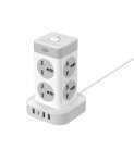 Купити Мережевий Подовжувач XO WL21 Tower Shaped 8AC socket+3USB-A+1USB-C 2m М'ят.упак., 2
