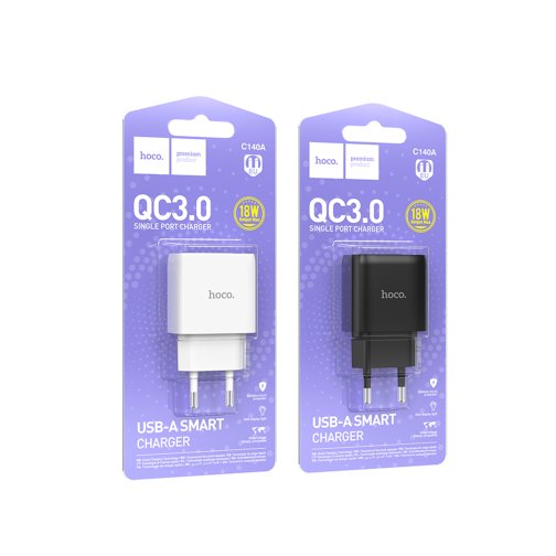 Купить Сетевое Зарядное Устройство Hoco C140A 1USB QC 18W, 6