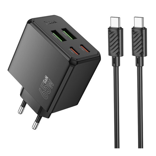 Купити Мережевий Зарядний Пристрій Hoco CS19A 2USB-C/2USB PD/QC 65W+Type-C to Type-C