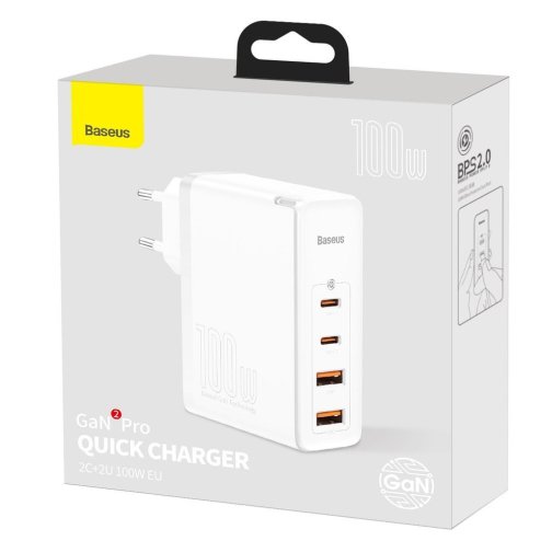 Купити Мережевий Зарядний Пристрій Baseus GaN2 Pro Quick Charger 2C+2U 100W CCGAN2P-L