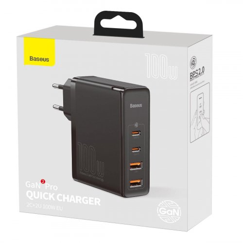 Купити Мережевий Зарядний Пристрій Baseus GaN2 Pro Quick Charger 2C+2U 100W CCGAN2P-L, 2