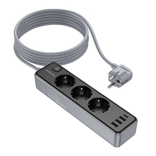 Купити Мережевий Подовжувач Borofone BAC8 (1C3A)(EU)(L=3M), 4