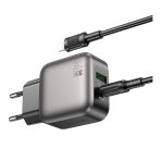 Купить Сетевое Зарядное Устройство Borofone BAS55A 1USB-C/1USB PD/QC 30W GAN+Type-C to Lightning, 6