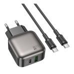 Купити Мережевий Зарядний Пристрій Borofone BAS55A 1USB-C/1USB PD/QC 30W GAN+Type-C to Type-C, 3