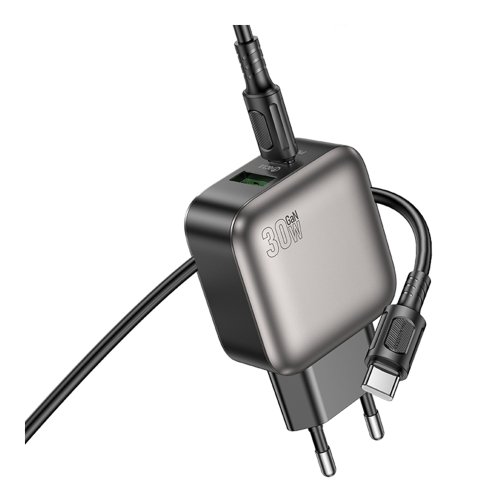 Купити Мережевий Зарядний Пристрій Borofone BAS55A 1USB-C/1USB PD/QC 30W GAN+Type-C to Type-C, 5