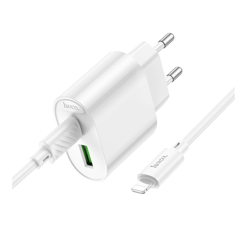 Купити Мережевий Зарядний Пристрій Hoco C109A 1USB-C/1USB PD/QC 20W+Type-C to Lightning, 3
