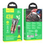 Купить Авто Зарядное Устройство Hoco NZ8 Sprinter 43W PD25W+QC3.0 Type-C to Lightning, 3