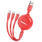 Купить USB Hoco X75 Double-pull 3-in-1 IP+Type-C+Micro 2A, 4