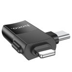 Купити Перехідник Hoco UA17 iP male/Type-C male to USB female two-in-one, 5