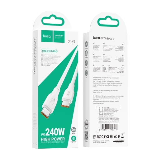 Купить USB Hoco X93 Force 240W Type-C to Type-C 2M Мятая упаковка