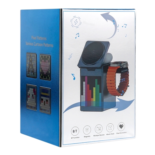 Купити Бездротовий Зарядний Пристрій 5in1 15W (Pixel Display/Clock/BT Speaker 5W) IP Version, 2