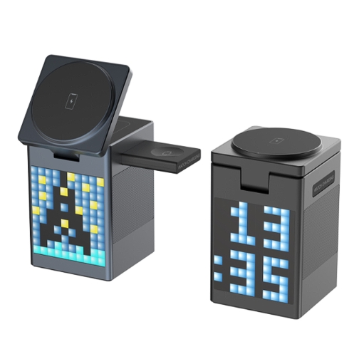 Купити Бездротовий Зарядний Пристрій 5in1 15W (Pixel Display/Clock/BT Speaker 5W) IP Version, 3
