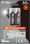 Купити Акумуляторна Батарейка AA PKCELL AA-3600 USB-C 3600mWh (2 од.)