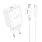 Купити Мережевий Зарядний Пристрій Borofone BA81A 1USB-C PD/QC 20W+Type-C to Lightning