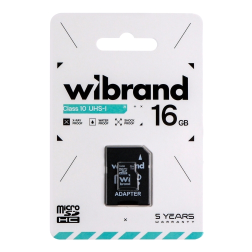 Купити Карта Пам'яті Wibrand MicroSDHC 16gb UHS-1 10 Class & Adapter