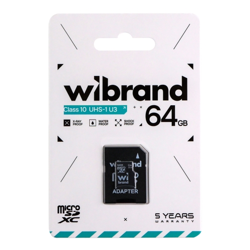 Купить Карта Памяти Wibrand MicroSDXC 64gb UHS-1 U3 10 Class & Adapter
