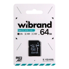 Купить Карта Памяти Wibrand MicroSDXC 64gb UHS-1 U3 10 Class & Adapter