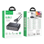 Купити Мережевий Зарядний Пристрій Hoco C152A 1USB/5Type-C QC/PD 70W, 2