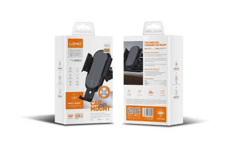 Купити Автомобільний Зарядний Пристрій - Автотримач LDNIO MW21 Wireless 15W, 2