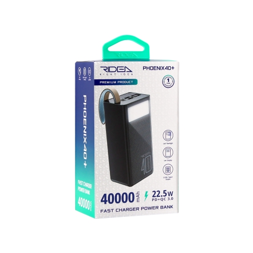 Купить Power Bank Ridea RP-D40L+ Phoenix40+ PD/QC 3.0 20W digital display + lamp 40000 mAh, 2
