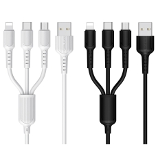 Купити Кабель USB Borofone BX16 3-in-1 Easy IP+Micro+Type-C Купити Кабель USB Borofone BX16 3-in-1 Easy IP+Micro+Type-C