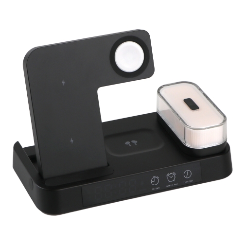 Купити Бездротовий Зарядний Пристрій JJT-S37 5in1+Lamp/Alarm Clock 30W S version, 3