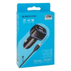 Купити Автомобільний Зарядний Пристрій Borofone BZ14 Lightning 2USB2.4A М'ята упаковка