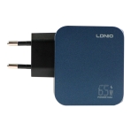 Купити Мережевий Зарядний Пристрій LDNIO Q7 1USB/2USB-C/IP GAN 65W+Type-C to Lightning