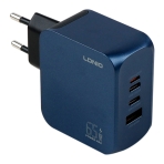 Купити Мережевий Зарядний Пристрій LDNIO Q7 1USB/2USB-C/IP GAN 65W+Type-C to Lightning, 3