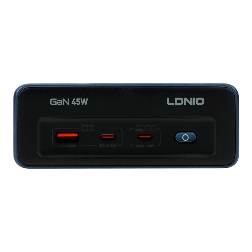 Купити Мережевий Зарядний Пристрій LDNIO SC1 2-Sockets/1USB/2USB-C GAN 45W, 3