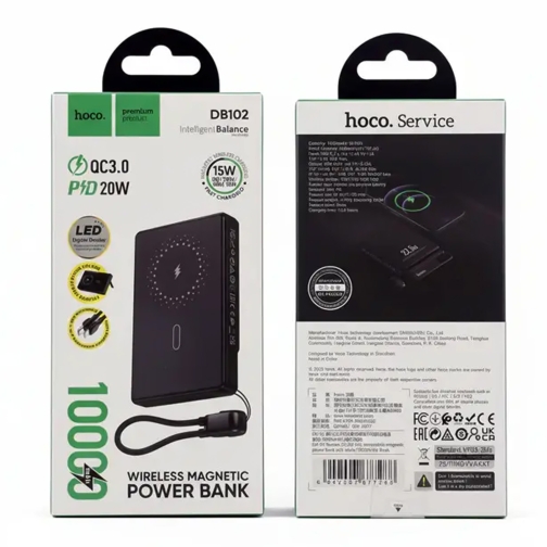 Купити Універсальна Мобільна Батарея Power Bank Hoco DB102 Kuzhou 22.5W magnetic wireless charging with cable 10000mAh, 2