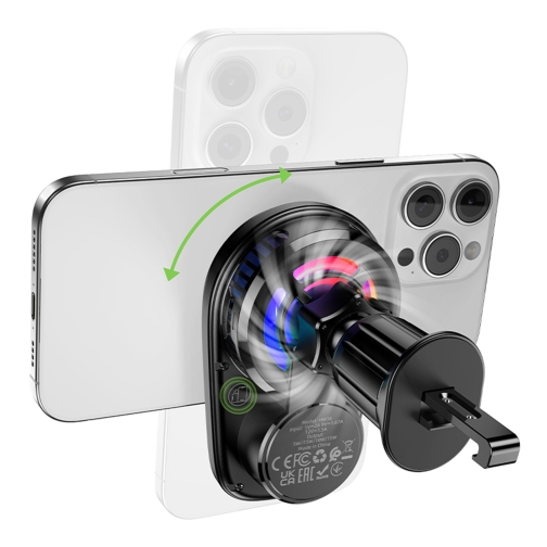Купити Автотримач Hoco HW36 Electric Rotating 4.5-7.0 inch Magnetic Ring Wireless 15W, 4