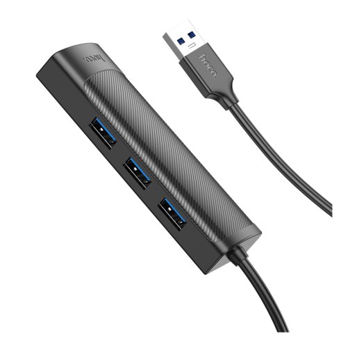 Купить USB Hub Hoco HB42 4-in-1 (USB to USB3.0*3+RJ45 1Gbps) (L=1.2M), 6