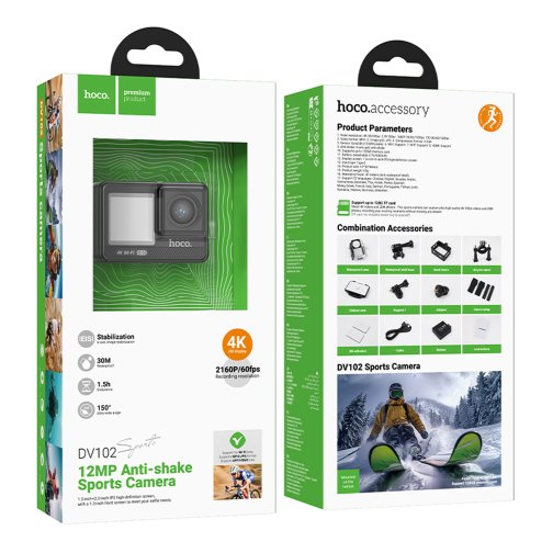 Купить Экшн-Камера Hoco DV102 4K anti-shock Мятая упаковка, 2
