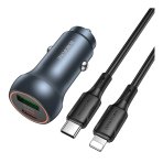 Купити Автомобільний Зарядний Пристрій Borofone BZ32B 1USB/1USB-C QC/PD48W+Type-C to Lightning, 3