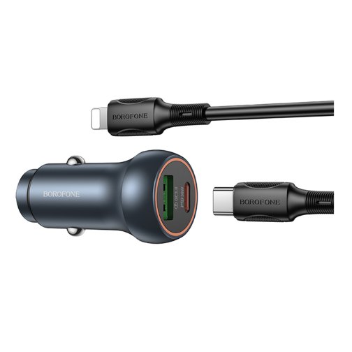 Купити Автомобільний Зарядний Пристрій Borofone BZ32B 1USB/1USB-C QC/PD48W+Type-C to Lightning, 4
