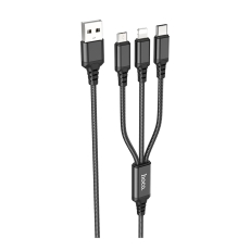 Купить USB Hoco X76 3-in-1 IP+Type-C+Micro 2A