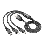 Купить USB Hoco X76 3-in-1 IP+Type-C+Micro 2A, 5