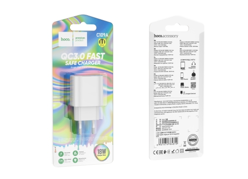 Купити Мережевий Зарядний Пристрій Hoco C109A Fighter QC3.0, 2