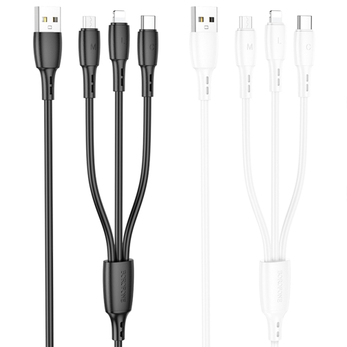 Купити Кабель USB Borofone BX71 3-in-1 IP+Type-C+Micro